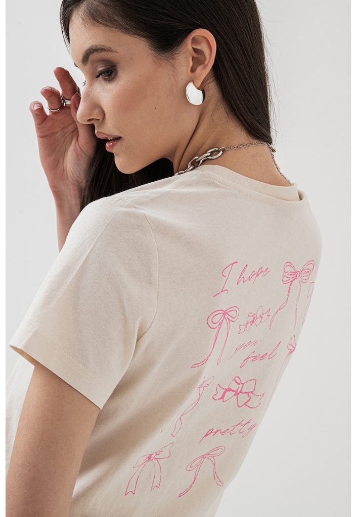 Tricou de bumbac cu imprimeu Vanessa-FEMEI/IMBRACAMINTE/Tricouri si maiouri-IMBRACAMINTE/Tricouri si maiouri