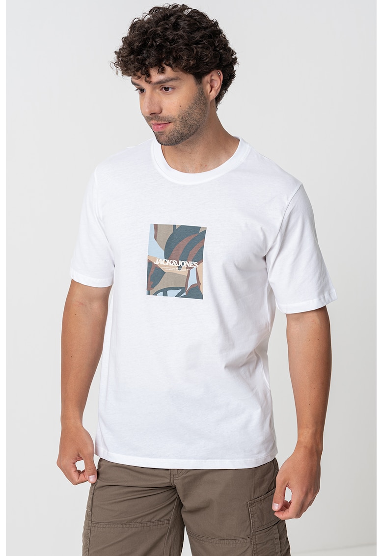 Tricou de bumbac cu imprimeu frontal-BARBATI/IMBRACAMINTE/Tricouri si maiouri-IMBRACAMINTE/Tricouri si maiouri