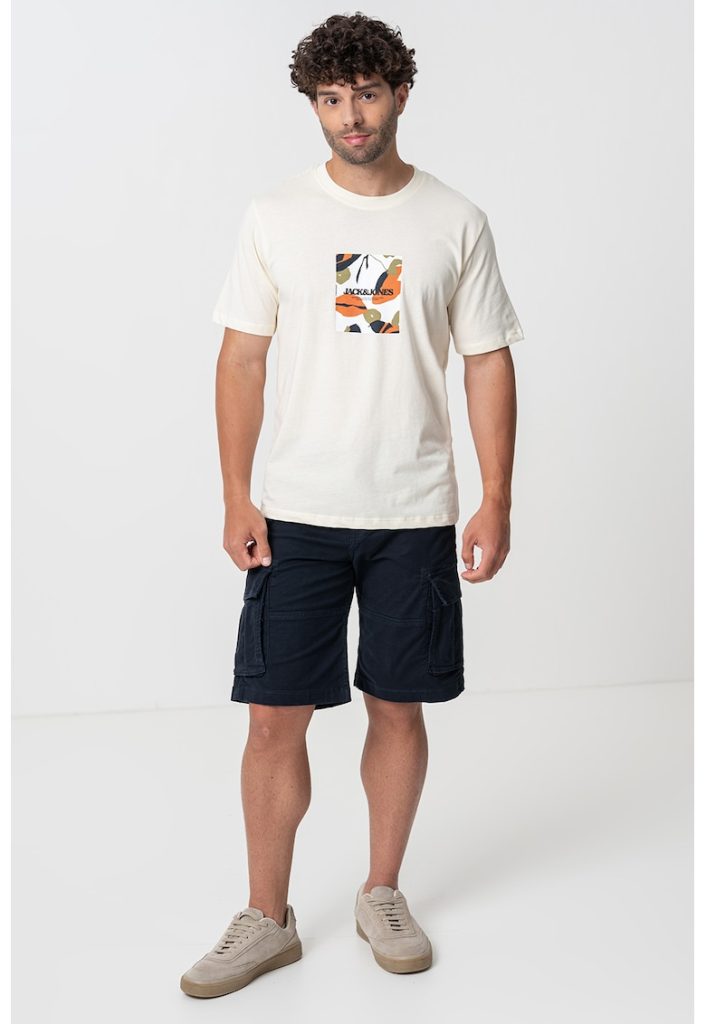 Tricou de bumbac cu imprimeu frontal-BARBATI/IMBRACAMINTE/Tricouri si maiouri-IMBRACAMINTE/Tricouri si maiouri