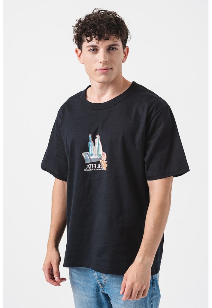 Tricou de bumbac cu imprimeu grafic Brooklyn-BARBATI/IMBRACAMINTE/Tricouri si maiouri-IMBRACAMINTE/Tricouri si maiouri