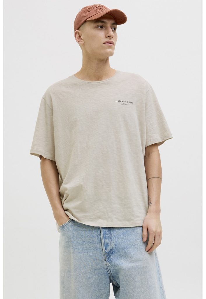 Tricou de bumbac cu imprimeu grafic pe spate-BARBATI/IMBRACAMINTE/Tricouri si maiouri-IMBRACAMINTE/Tricouri si maiouri