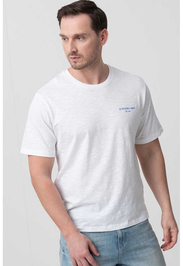 Tricou de bumbac cu imprimeu grafic pe spate-BARBATI/IMBRACAMINTE/Tricouri si maiouri-IMBRACAMINTE/Tricouri si maiouri