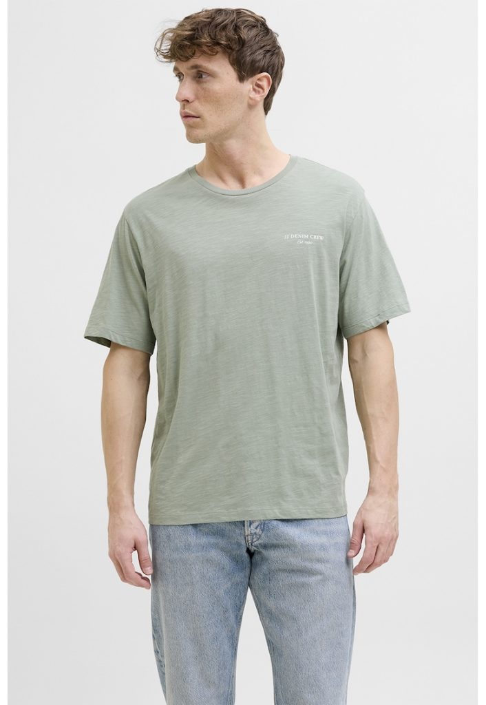 Tricou de bumbac cu imprimeu grafic pe spate-BARBATI/IMBRACAMINTE/Tricouri si maiouri-IMBRACAMINTE/Tricouri si maiouri