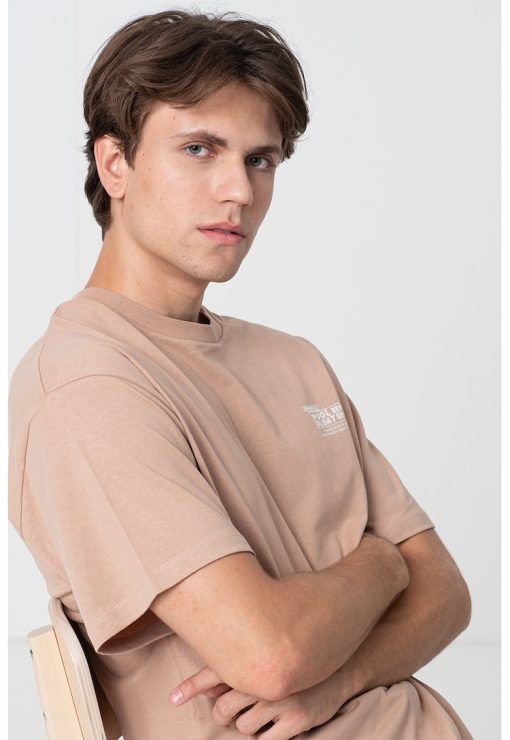 Tricou de bumbac cu imprimeu pe partea din spate-BARBATI/IMBRACAMINTE/Tricouri si maiouri-IMBRACAMINTE/Tricouri si maiouri