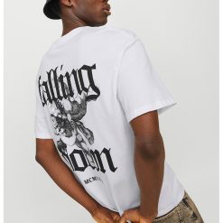 Tricou de bumbac cu imprimeu pe partea din spate-BARBATI/IMBRACAMINTE/Tricouri si maiouri-IMBRACAMINTE/Tricouri si maiouri