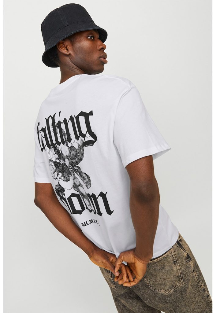 Tricou de bumbac cu imprimeu pe partea din spate-BARBATI/IMBRACAMINTE/Tricouri si maiouri-IMBRACAMINTE/Tricouri si maiouri