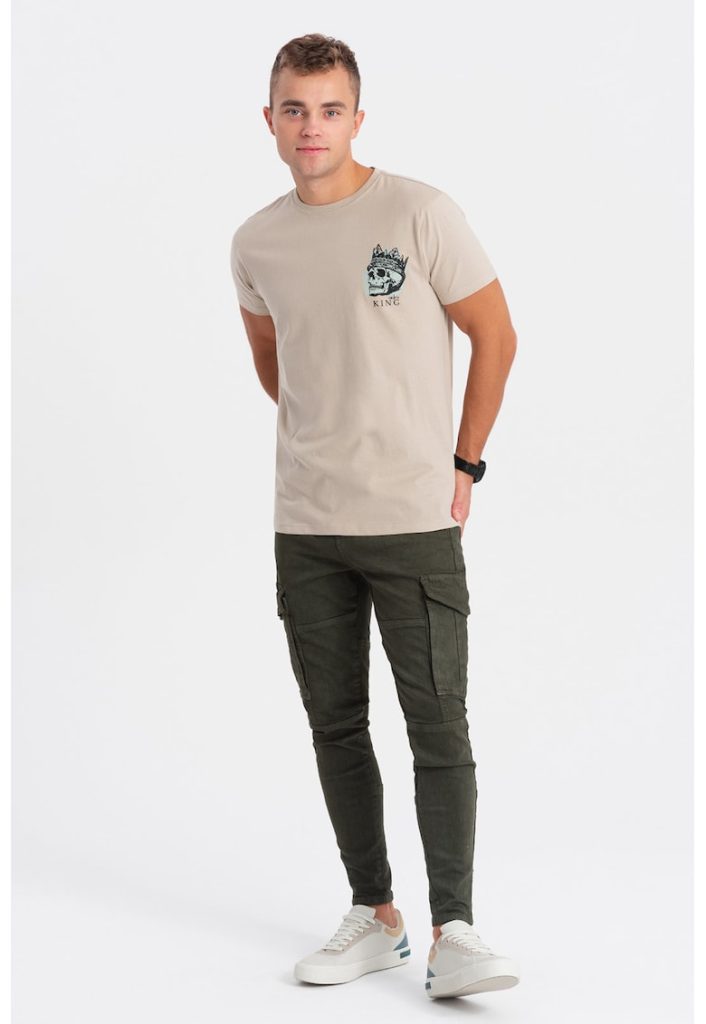 Tricou de bumbac cu imprimeu pe piept-BARBATI/IMBRACAMINTE/Tricouri si maiouri-IMBRACAMINTE/Tricouri si maiouri