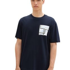 Tricou de bumbac cu imprimeu pe piept-BARBATI/IMBRACAMINTE/Tricouri si maiouri-IMBRACAMINTE/Tricouri si maiouri