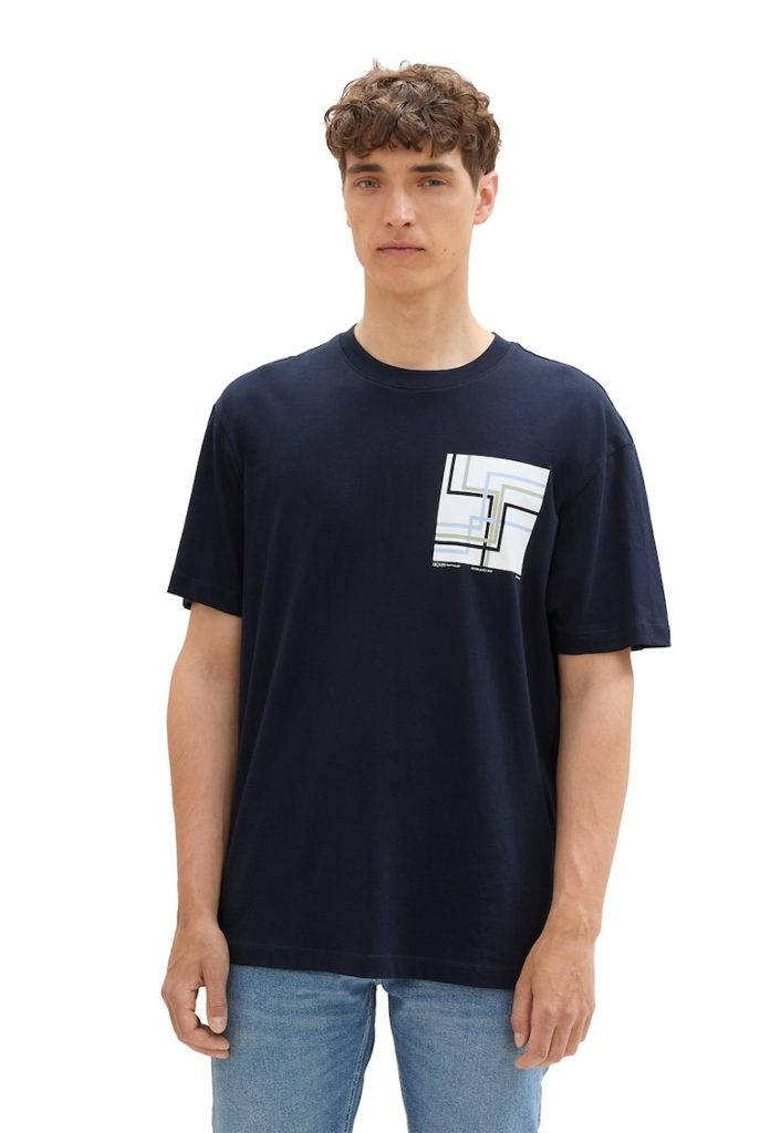 Tricou de bumbac cu imprimeu pe piept-BARBATI/IMBRACAMINTE/Tricouri si maiouri-IMBRACAMINTE/Tricouri si maiouri