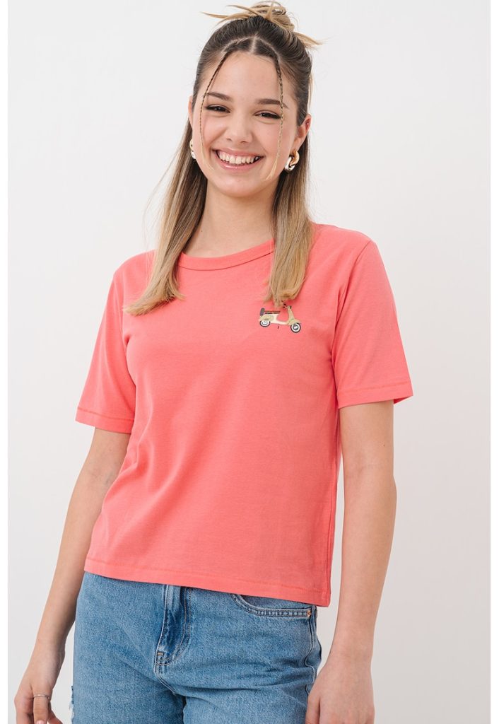 Tricou de bumbac cu imprimeu pe piept May-FEMEI/IMBRACAMINTE/Tricouri si maiouri-IMBRACAMINTE/Tricouri si maiouri