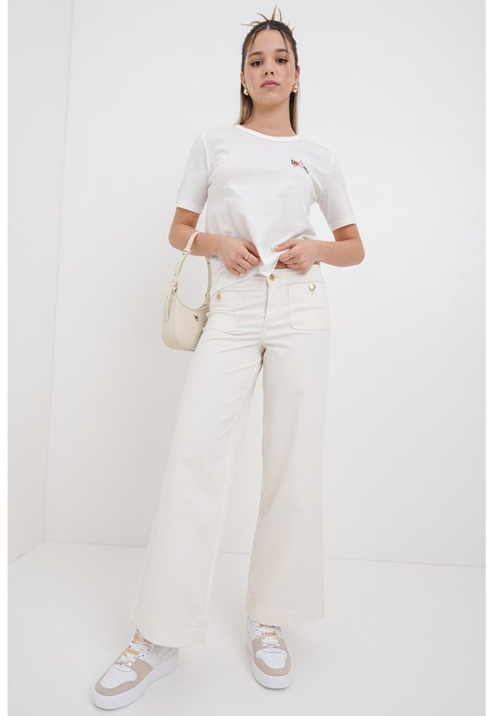 Tricou de bumbac cu imprimeu pe piept May-FEMEI/IMBRACAMINTE/Tricouri si maiouri-IMBRACAMINTE/Tricouri si maiouri