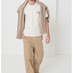 Tricou de bumbac cu imprimeu si decolteu la baza gatului-BARBATI/IMBRACAMINTE/Tricouri si maiouri-IMBRACAMINTE/Tricouri si maiouri