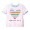 Tricou de bumbac cu inima cu model in dungi-FETE/IMBRACAMINTE/Tricouri si maiouri-IMBRACAMINTE/Tricouri si maiouri