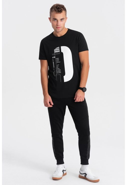 Tricou de bumbac cu logo supradimensionat-BARBATI/IMBRACAMINTE/Tricouri si maiouri-IMBRACAMINTE/Tricouri si maiouri