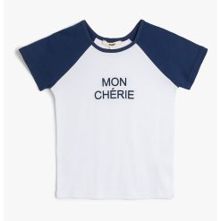 Tricou de bumbac cu maneci raglan-FEMEI/IMBRACAMINTE/Tricouri si maiouri-IMBRACAMINTE/Tricouri si maiouri