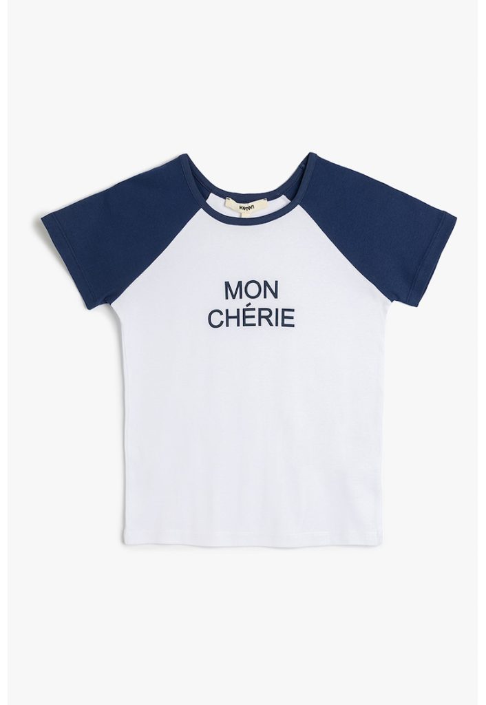 Tricou de bumbac cu maneci raglan-FEMEI/IMBRACAMINTE/Tricouri si maiouri-IMBRACAMINTE/Tricouri si maiouri