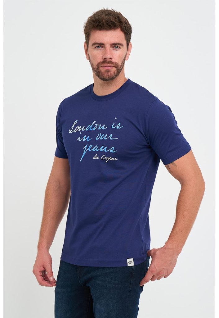 Tricou de bumbac cu text-BARBATI/IMBRACAMINTE/Tricouri si maiouri-IMBRACAMINTE/Tricouri si maiouri