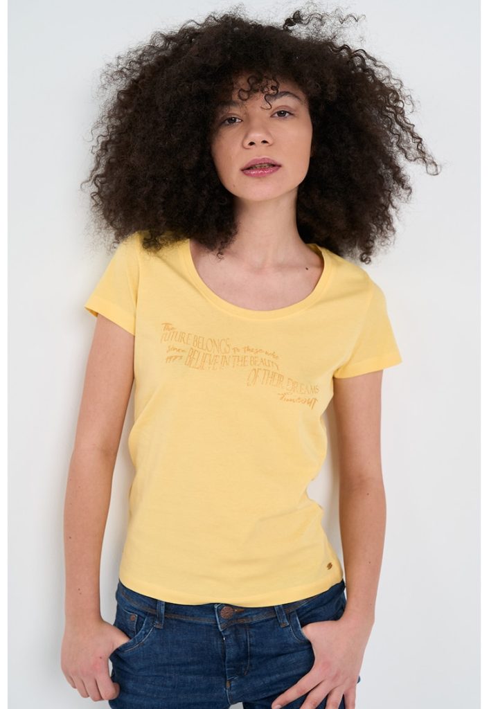 Tricou de bumbac cu text-FEMEI/IMBRACAMINTE/Tricouri si maiouri-IMBRACAMINTE/Tricouri si maiouri