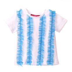 Tricou de bumbac cu volane din tul-FETE/IMBRACAMINTE/Tricouri si maiouri-IMBRACAMINTE/Tricouri si maiouri