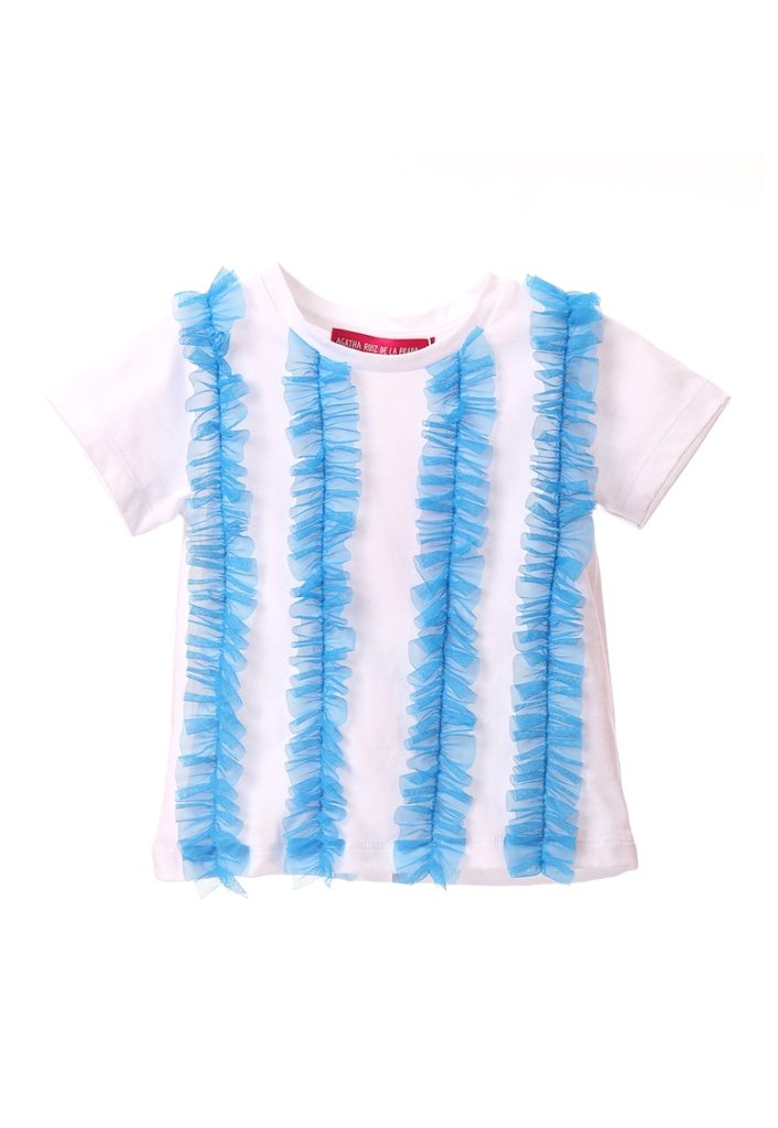 Tricou de bumbac cu volane din tul-FETE/IMBRACAMINTE/Tricouri si maiouri-IMBRACAMINTE/Tricouri si maiouri