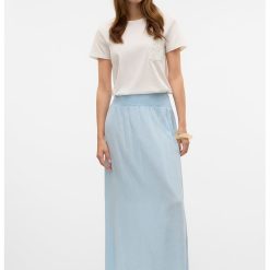 Tricou de bumbac organic cu buzunar pe piept-FEMEI/IMBRACAMINTE/Tricouri si maiouri-IMBRACAMINTE/Tricouri si maiouri