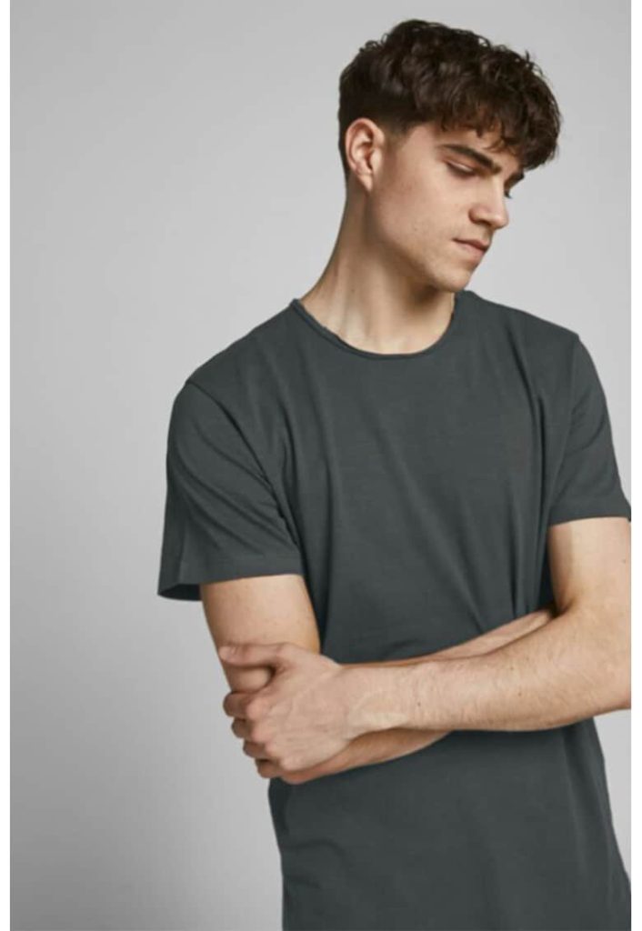 Tricou de bumbac organic cu decolteu la baza gatului-BARBATI/IMBRACAMINTE/Tricouri si maiouri-IMBRACAMINTE/Tricouri si maiouri