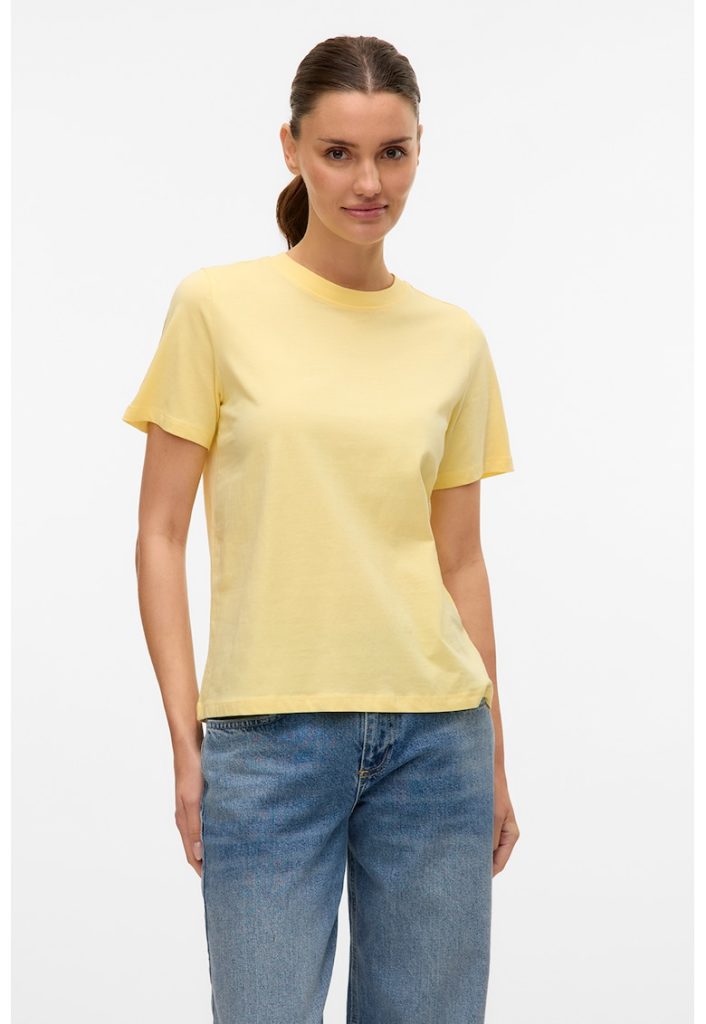 Tricou de bumbac organic cu decolteu la baza gatului-FEMEI/IMBRACAMINTE/Tricouri si maiouri-IMBRACAMINTE/Tricouri si maiouri