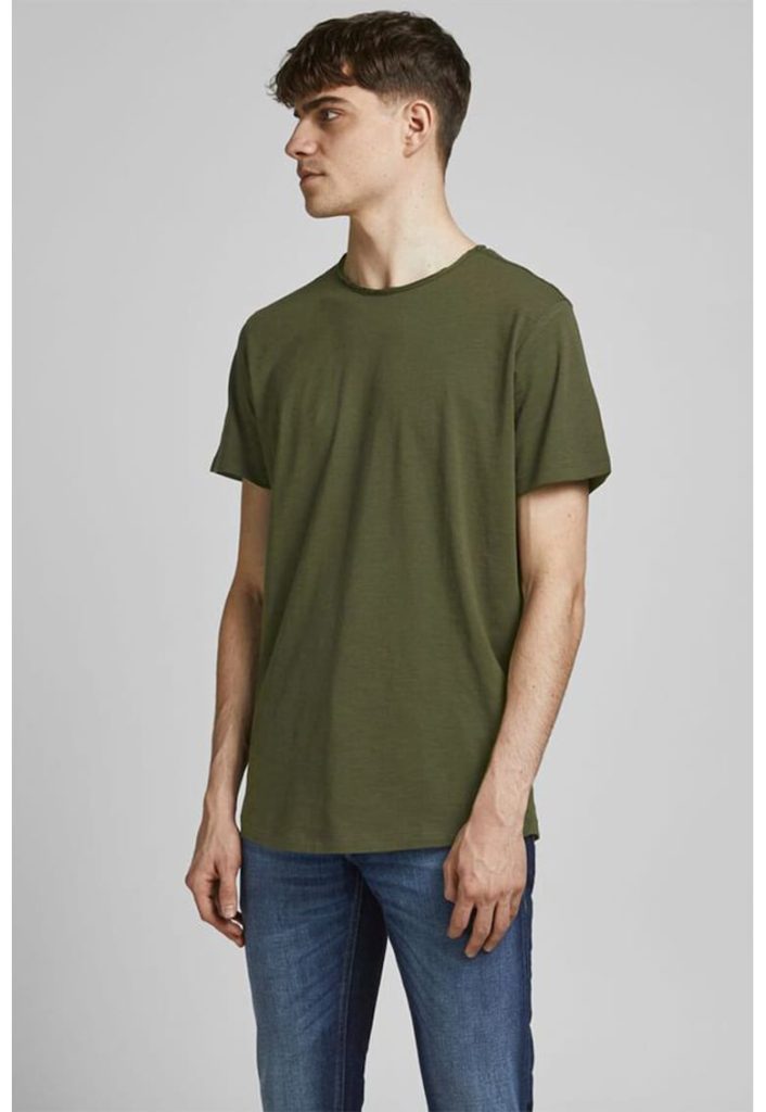 Tricou de bumbac organic cu decolteu la baza gatului-BARBATI/IMBRACAMINTE/Tricouri si maiouri-IMBRACAMINTE/Tricouri si maiouri