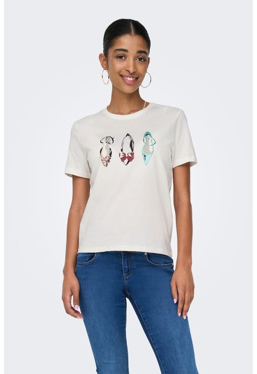 Tricou de bumbac organic cu imprimeu-FEMEI/IMBRACAMINTE/Tricouri si maiouri-IMBRACAMINTE/Tricouri si maiouri