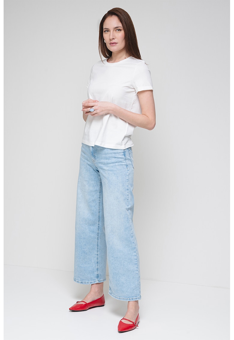 Tricou de bumbac organic cu imprimeu pe partea din spate-FEMEI/IMBRACAMINTE/Tricouri si maiouri-IMBRACAMINTE/Tricouri si maiouri