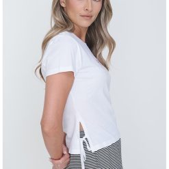 Tricou de bumbac organic cu prindere laterala-FEMEI/IMBRACAMINTE/Tricouri si maiouri-IMBRACAMINTE/Tricouri si maiouri