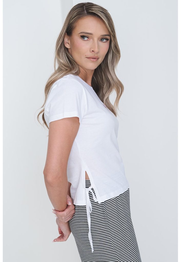 Tricou de bumbac organic cu prindere laterala-FEMEI/IMBRACAMINTE/Tricouri si maiouri-IMBRACAMINTE/Tricouri si maiouri
