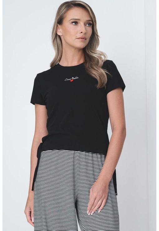 Tricou de bumbac organic cu prindere laterala-FEMEI/IMBRACAMINTE/Tricouri si maiouri-IMBRACAMINTE/Tricouri si maiouri