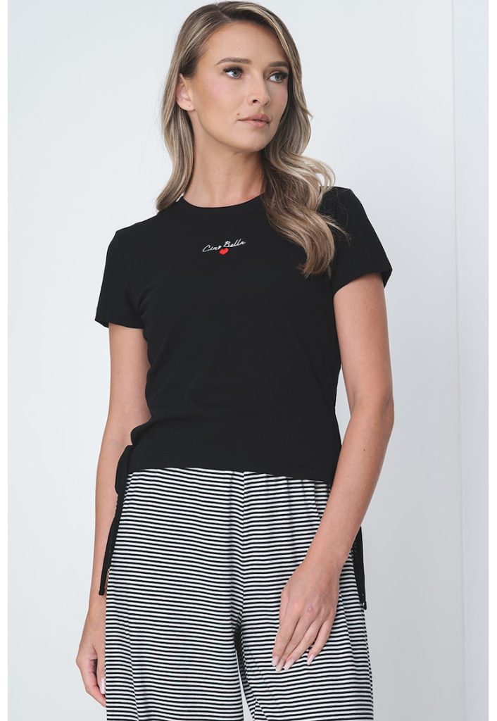 Tricou de bumbac organic cu prindere laterala-FEMEI/IMBRACAMINTE/Tricouri si maiouri-IMBRACAMINTE/Tricouri si maiouri