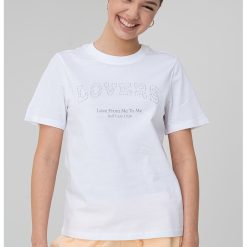 Tricou de bumbac organic cu strasuri-FEMEI/IMBRACAMINTE/Tricouri si maiouri-IMBRACAMINTE/Tricouri si maiouri