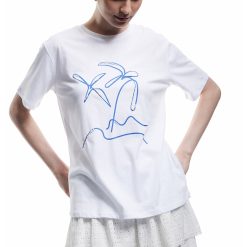 Tricou de bumbacu cu perle sintetice-FEMEI/IMBRACAMINTE/Tricouri si maiouri-IMBRACAMINTE/Tricouri si maiouri