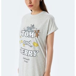 Tricou de noapte cu imprimeu Tom&Jerry-FEMEI/IMBRACAMINTE/Pijamale si halate de baie-IMBRACAMINTE/Pijamale si halate de baie