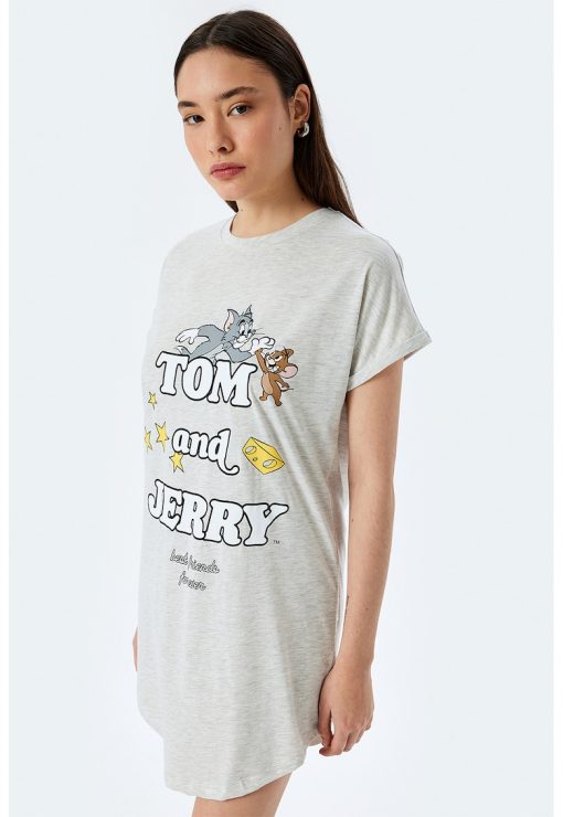 Tricou de noapte cu imprimeu Tom&Jerry-FEMEI/IMBRACAMINTE/Pijamale si halate de baie-IMBRACAMINTE/Pijamale si halate de baie