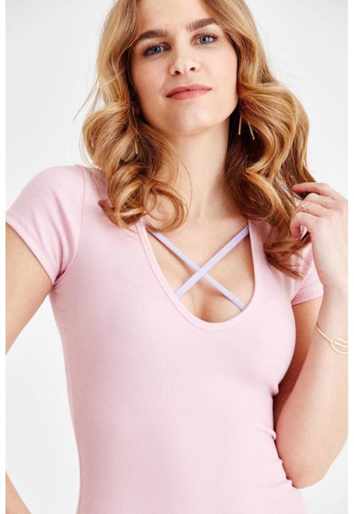 Tricou din amestec de bumbac-FEMEI/IMBRACAMINTE/Tricouri si maiouri-IMBRACAMINTE/Tricouri si maiouri