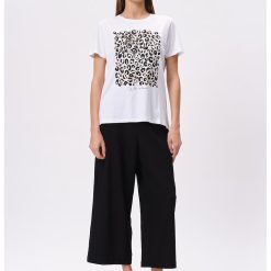 Tricou din amestec de bumbac cu animal print-FEMEI/IMBRACAMINTE/Tricouri si maiouri-IMBRACAMINTE/Tricouri si maiouri