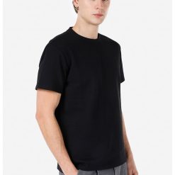 Tricou din amestec de bumbac cu decolteu la baza gatului-BARBATI/IMBRACAMINTE/Tricouri si maiouri-IMBRACAMINTE/Tricouri si maiouri