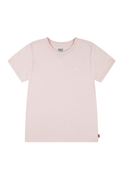 Tricou din amestec de bumbac cu decolteu la baza gatului-FETE/IMBRACAMINTE/Tricouri si maiouri-IMBRACAMINTE/Tricouri si maiouri