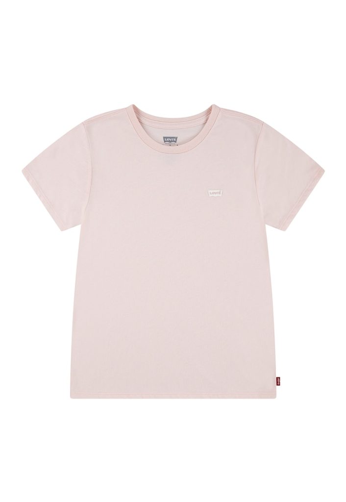 Tricou din amestec de bumbac cu decolteu la baza gatului-FETE/IMBRACAMINTE/Tricouri si maiouri-IMBRACAMINTE/Tricouri si maiouri