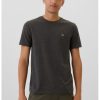 Tricou din amestec de bumbac cu decolteu la baza gatului-BARBATI/IMBRACAMINTE/Tricouri si maiouri-IMBRACAMINTE/Tricouri si maiouri