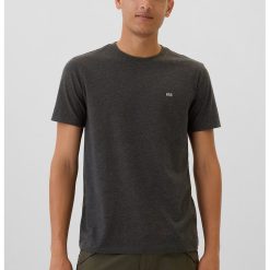 Tricou din amestec de bumbac cu decolteu la baza gatului-BARBATI/IMBRACAMINTE/Tricouri si maiouri-IMBRACAMINTE/Tricouri si maiouri