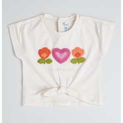 Tricou din amestec de bumbac cu detalii texturate-FETE/IMBRACAMINTE/Tricouri si maiouri-IMBRACAMINTE/Tricouri si maiouri