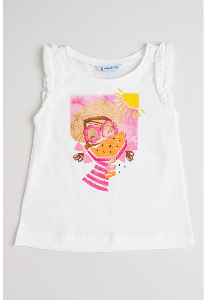 Tricou din amestec de bumbac cu imprimeu-FETE/IMBRACAMINTE/Tricouri si maiouri-IMBRACAMINTE/Tricouri si maiouri
