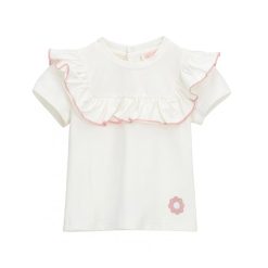 Tricou din amestec de bumbac cu volane-FETE/IMBRACAMINTE/Tricouri si maiouri-IMBRACAMINTE/Tricouri si maiouri