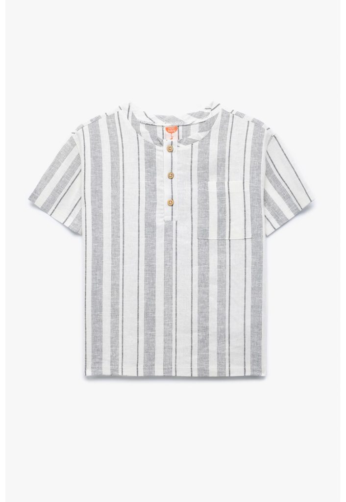 Tricou din amestec de in cu buzunar pe piept-BAIETI/IMBRACAMINTE/Tricouri si maiouri-IMBRACAMINTE/Tricouri si maiouri