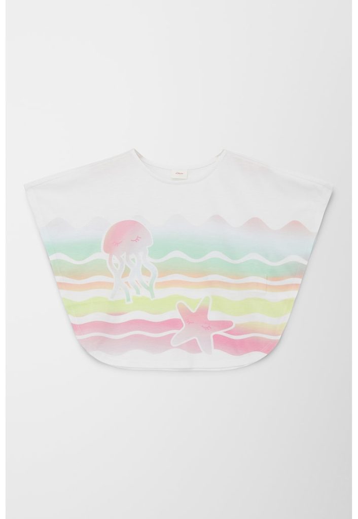 Tricou din amestec debumbac cu model grafic-FETE/IMBRACAMINTE/Tricouri si maiouri-IMBRACAMINTE/Tricouri si maiouri